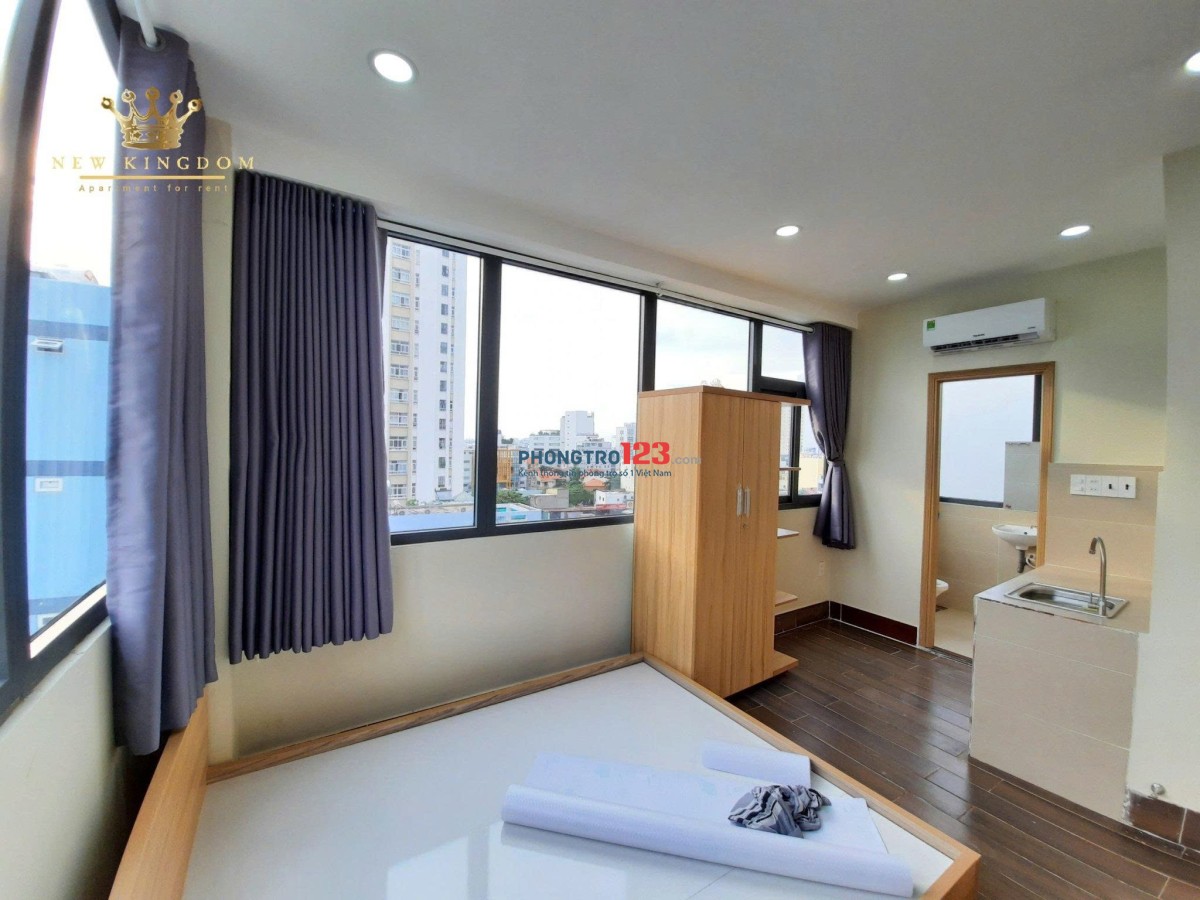 Căn hộ studio cửa sổ thoáng, nội thất đầy đủ tại Ung Văn Khiêm, Bình Thạnh, gần HUTECH và Landmark 8