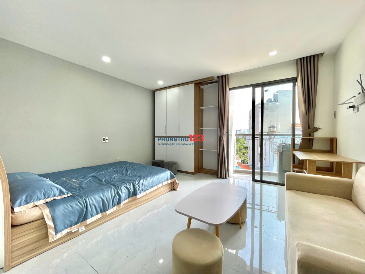 Căn hộ cho thuê 1 phòng ngủ ban công rộng, không gian thoáng, căn hộ rộng tại Nguyễn Thượng Hiền, gầ