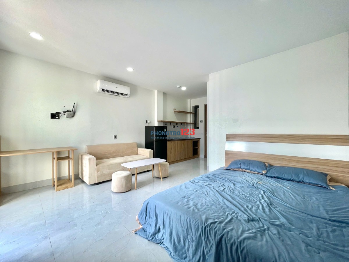 Căn hộ cho thuê 1 phòng ngủ ban công rộng, không gian thoáng, căn hộ rộng tại Nguyễn Thượng Hiền, gầ