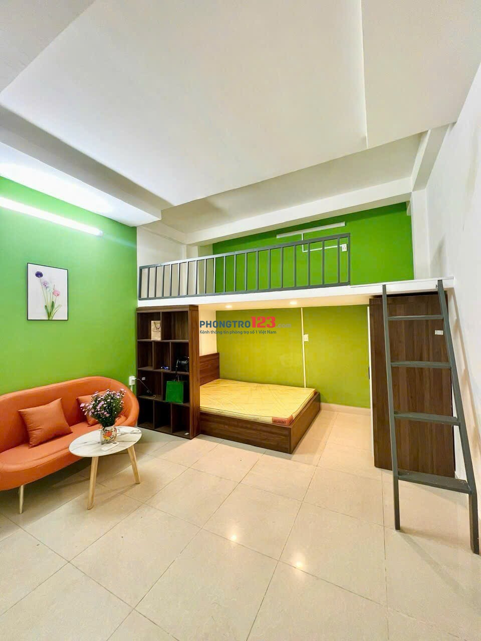PHÒNG CÓ GÁC CAO TÁCH BẾP 2 PHÒNG 4 NGƯỜI Ở VÔ TƯ ở Chu Văn An Bình Thạnh gần UTH UEF HUTECH