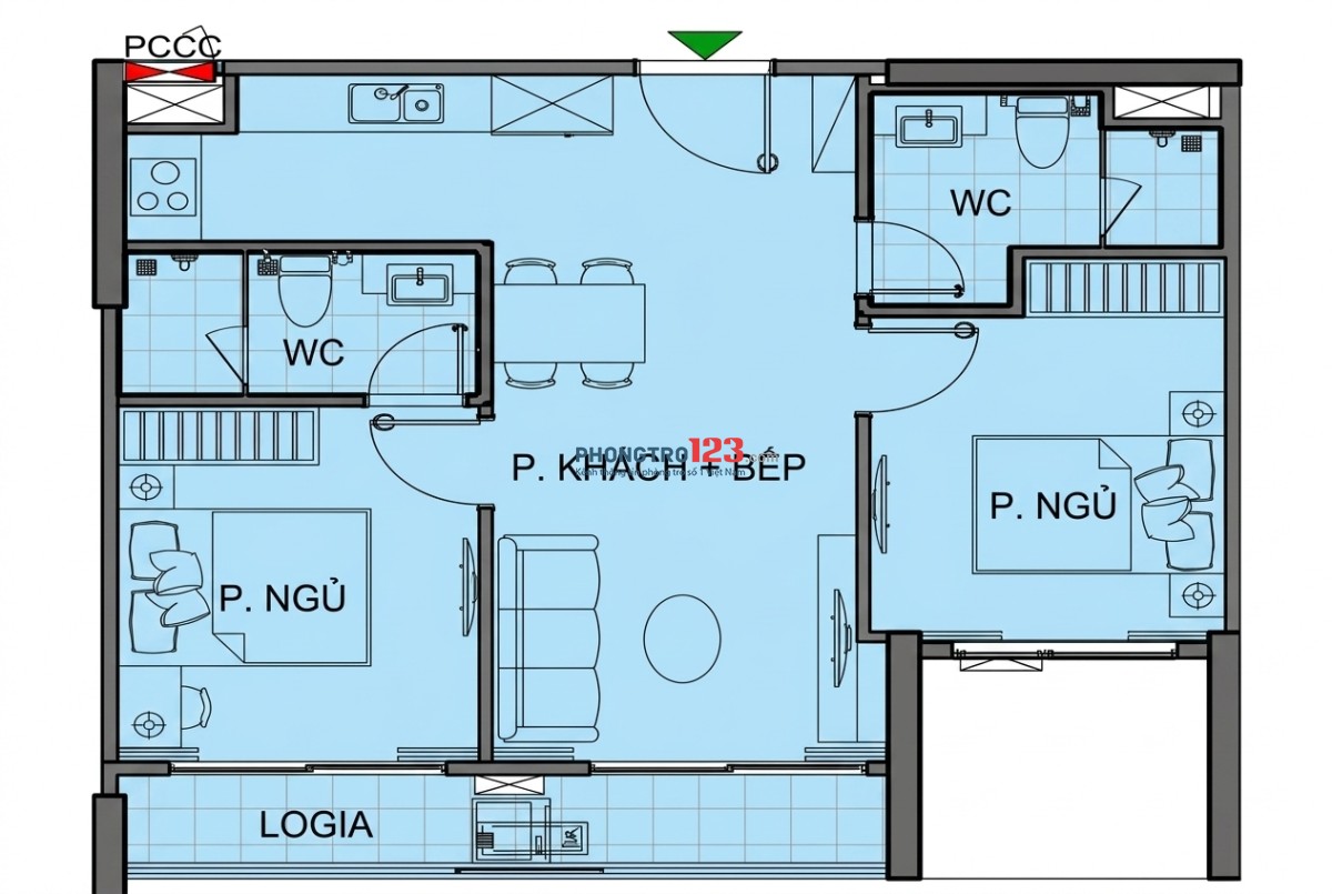 CHO THUÊ CĂN HỘ 2PN | BE1 VINHOMES OCEAN PARK