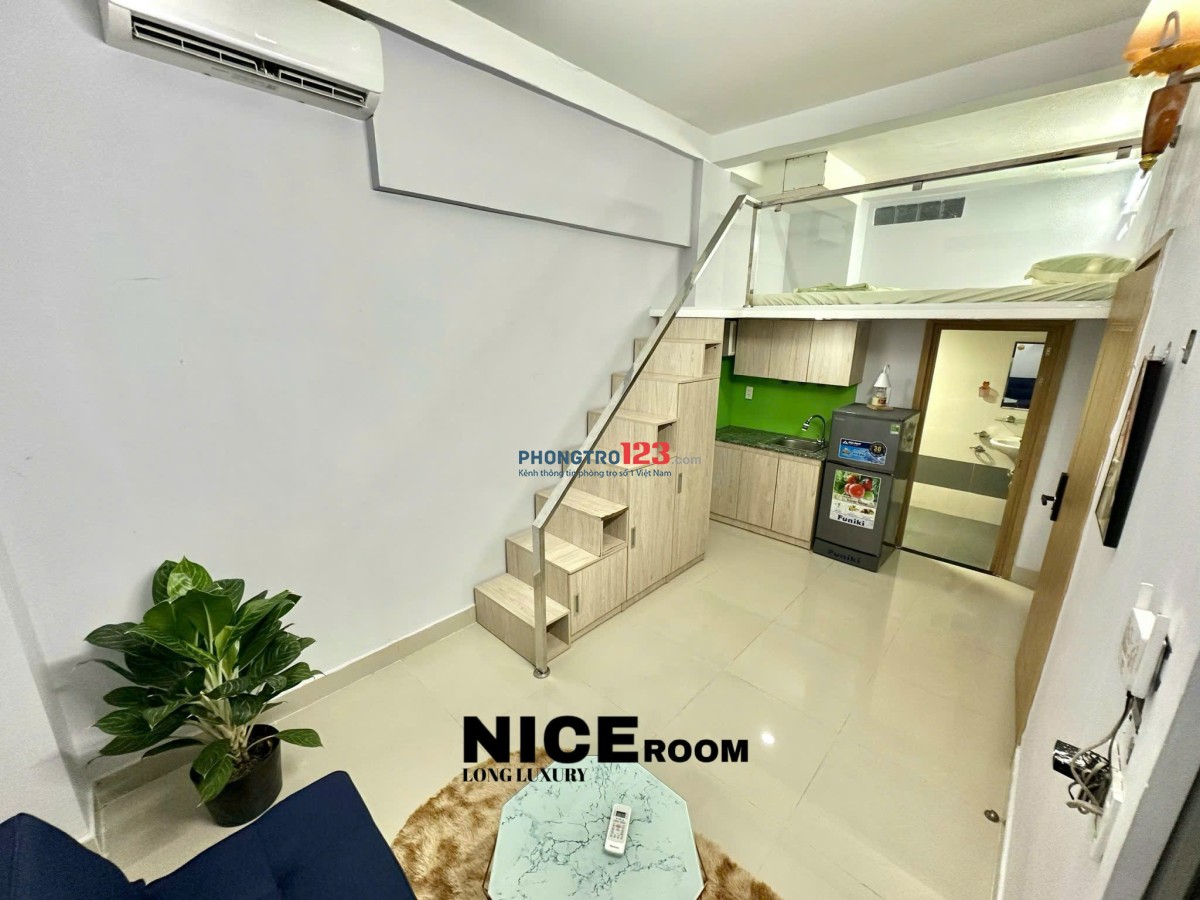 Cho thuê phòng gác lửng mới, cửa sổ lớn, sofa – Đi bộ qua VLU, gần IUH | Đặng Thùy Trâm, Bình Thạnh