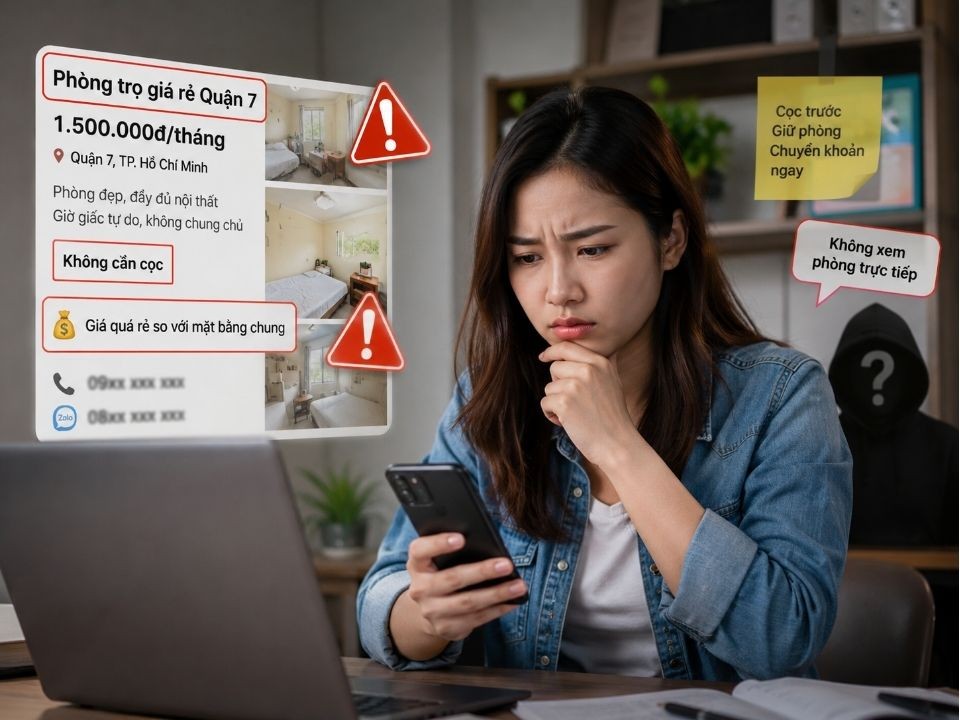Cách nhận biết tin đăng cho thuê phòng trọ là lừa đảo