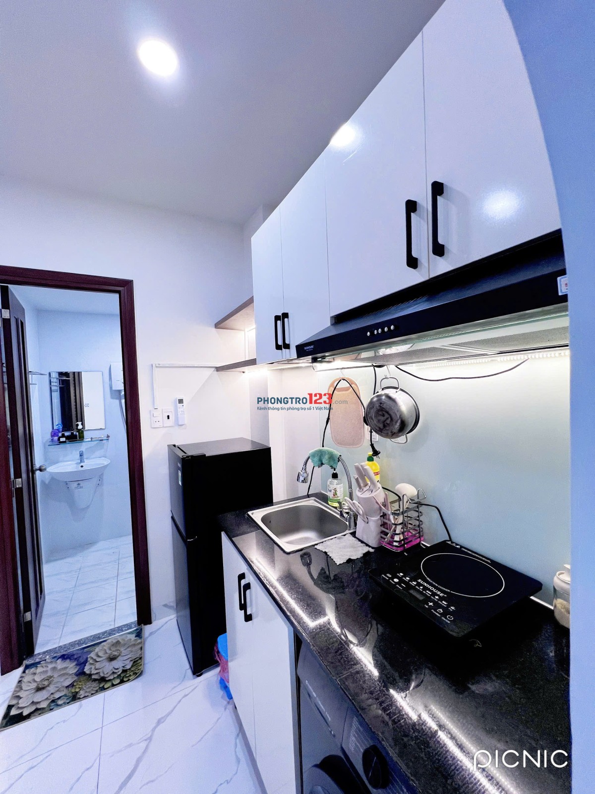 Cho thuê căn hộ 1PN mới tinh, máy giặt riêng – Nơ Trang Long, Bình Thạnh | Gần UTH, FTU2, VLU, IUH