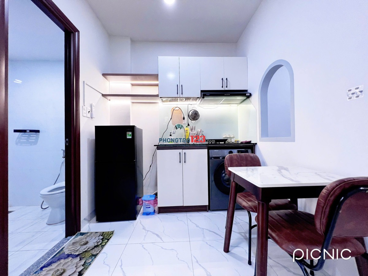 Cho thuê căn hộ 1PN mới tinh, máy giặt riêng – Nơ Trang Long, Bình Thạnh | Gần UTH, FTU2, VLU, IUH
