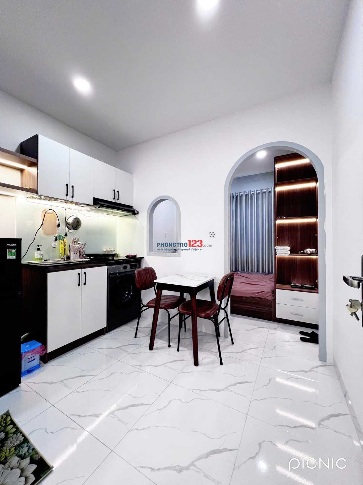 Cho thuê căn hộ 1PN mới tinh, máy giặt riêng – Nơ Trang Long, Bình Thạnh | Gần UTH, FTU2, VLU, IUH