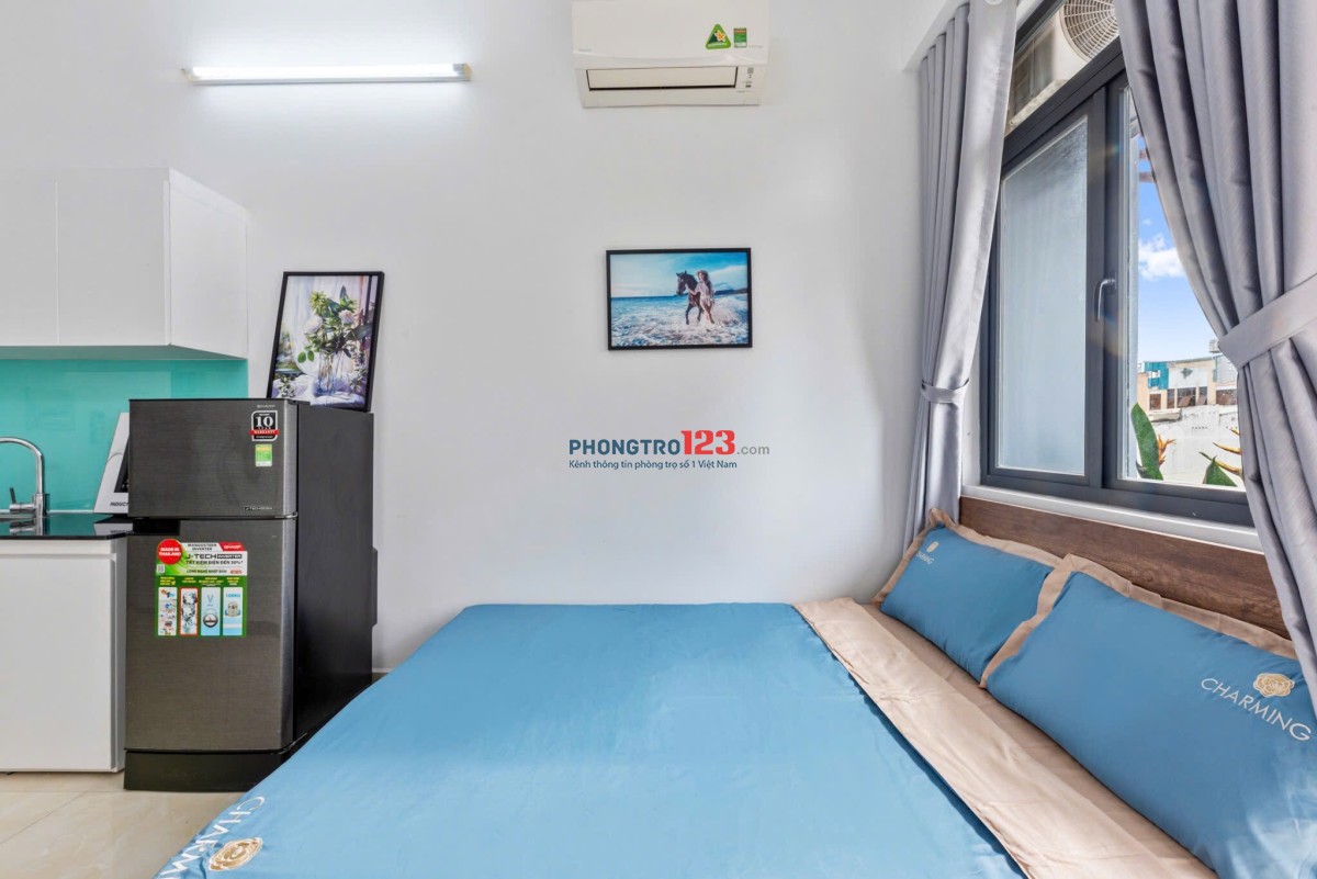 Cho thuê căn hộ 45m² ban công – Nhà mới, full nội thất | Gần HỒNG BÀNG, UEF, UTH, Ngoại thương…
