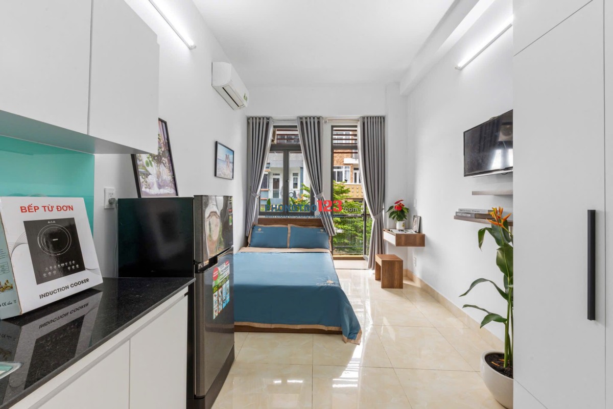 Cho thuê căn hộ 45m² ban công – Nhà mới, full nội thất | Gần HỒNG BÀNG, UEF, UTH, Ngoại thương…