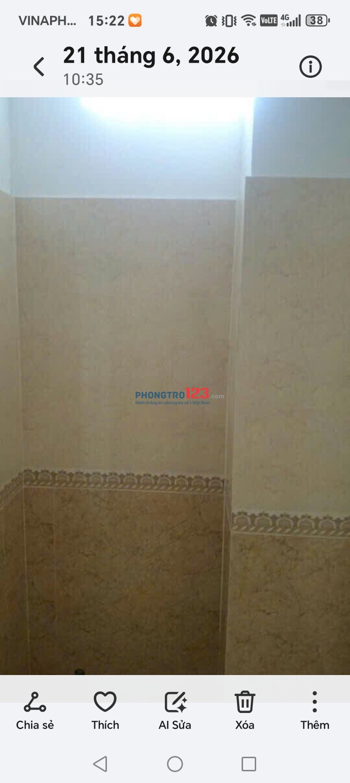 Cho thuê phòng trọ không chung chủ phố Mai Dịch, Cầu Giấy, HN