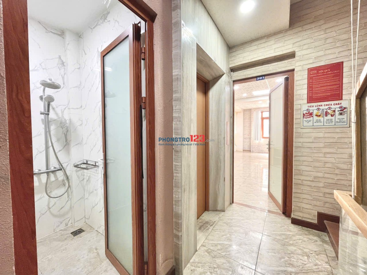 Cho thuê phòng 65m² ở 5-6 người, cửa sổ trời, thang máy – Nơ Trang Long, Bình Thạnh | Gần VLU, IUH