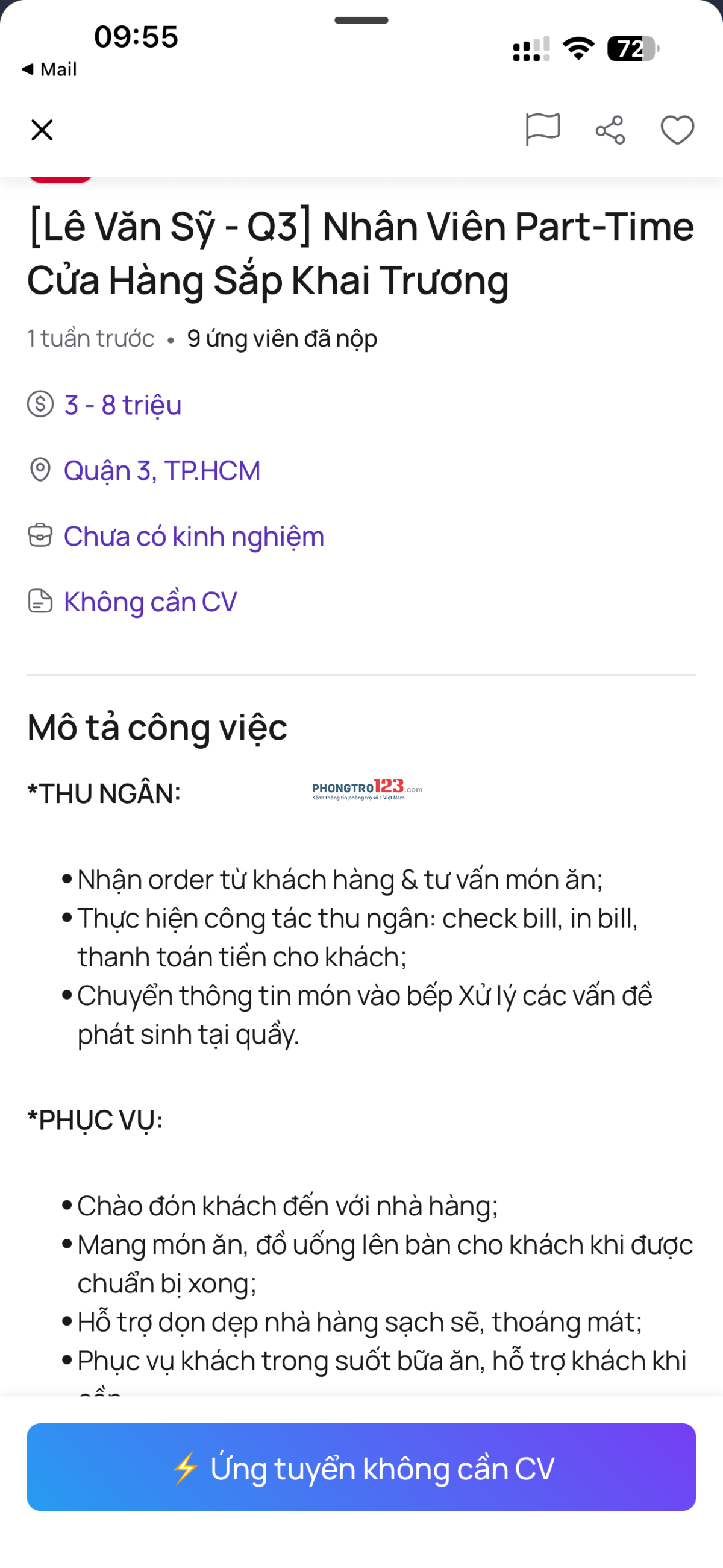 Phòng cao cấp mới xây cho thuê