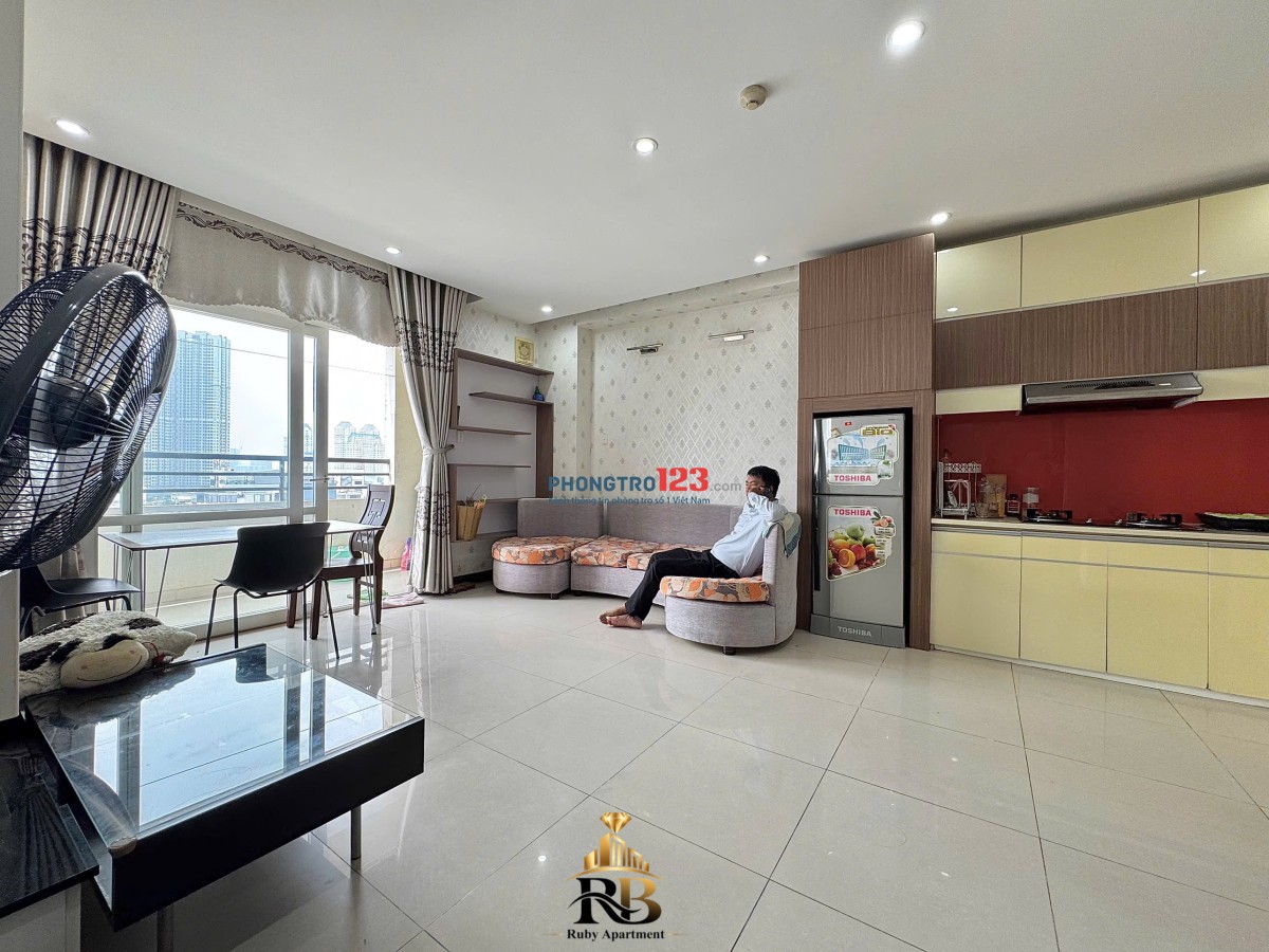 Cho thuê chung cư Bắc Bình 1PN balcony View Landmark 81 rộng 56m2
