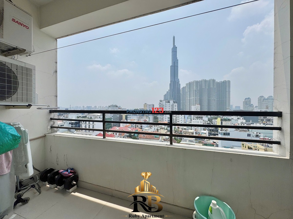Cho thuê chung cư Bắc Bình 1PN balcony View Landmark 81 rộng 56m2
