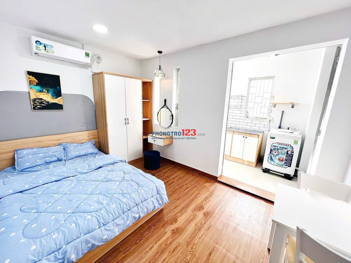 Cho thuê phòng trọ 1pn tách bếp full nội thất đường Nguyễn Gia Trí sát GTVT, Ngoại Thương , HUTECH
