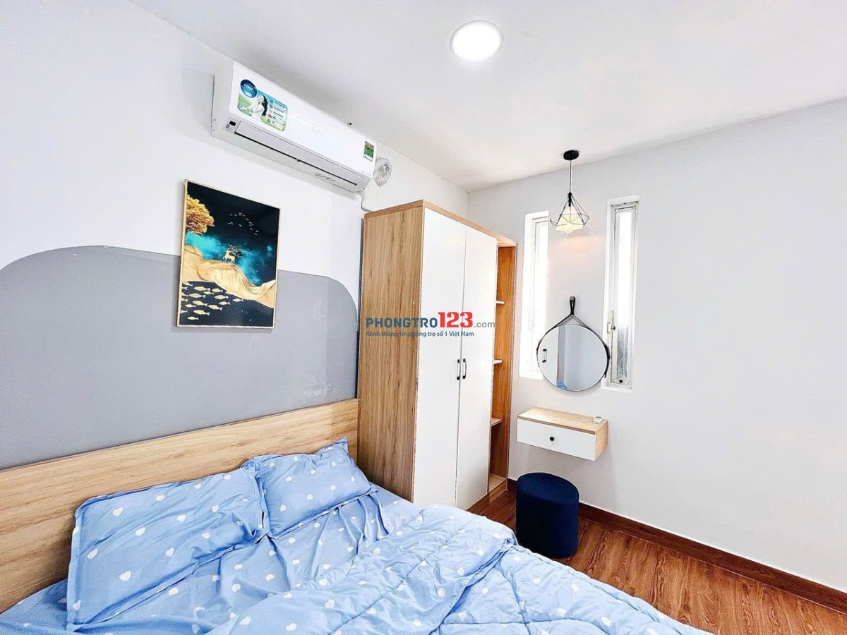 Cho thuê phòng trọ 1pn tách bếp full nội thất đường Nguyễn Gia Trí sát GTVT, Ngoại Thương , HUTECH