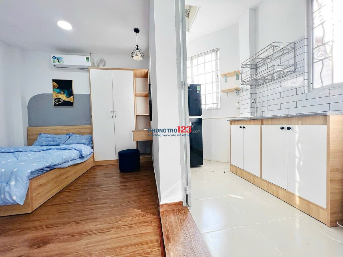 Cho thuê phòng trọ 1pn tách bếp full nội thất đường Nguyễn Gia Trí sát GTVT, Ngoại Thương , HUTECH