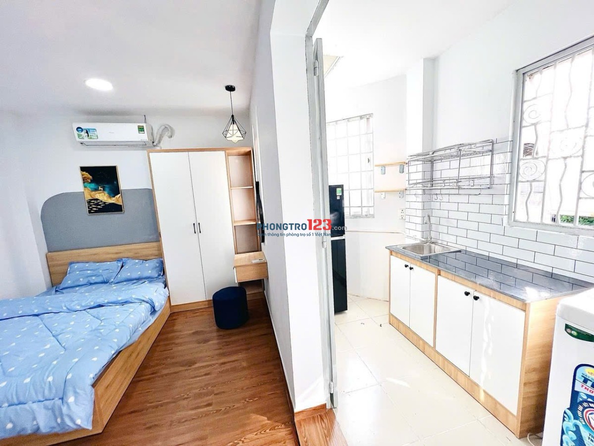 Cho thuê phòng trọ 1pn tách bếp full nội thất đường Nguyễn Gia Trí sát GTVT, Ngoại Thương , HUTECH