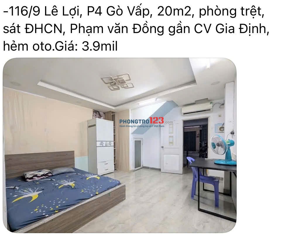 Chính chủ cho thuê phòng có nội thất - Quận Gò Vấp