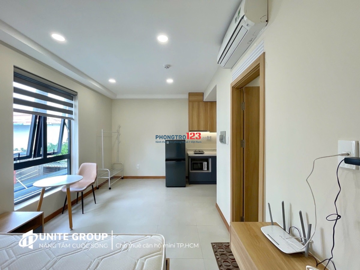 Cho thuê phòng mới, cửa sổ trời lớn, full nội thất, gần UTH, FTU2, VLU – Nơ Trang Long, Bình Thạnh