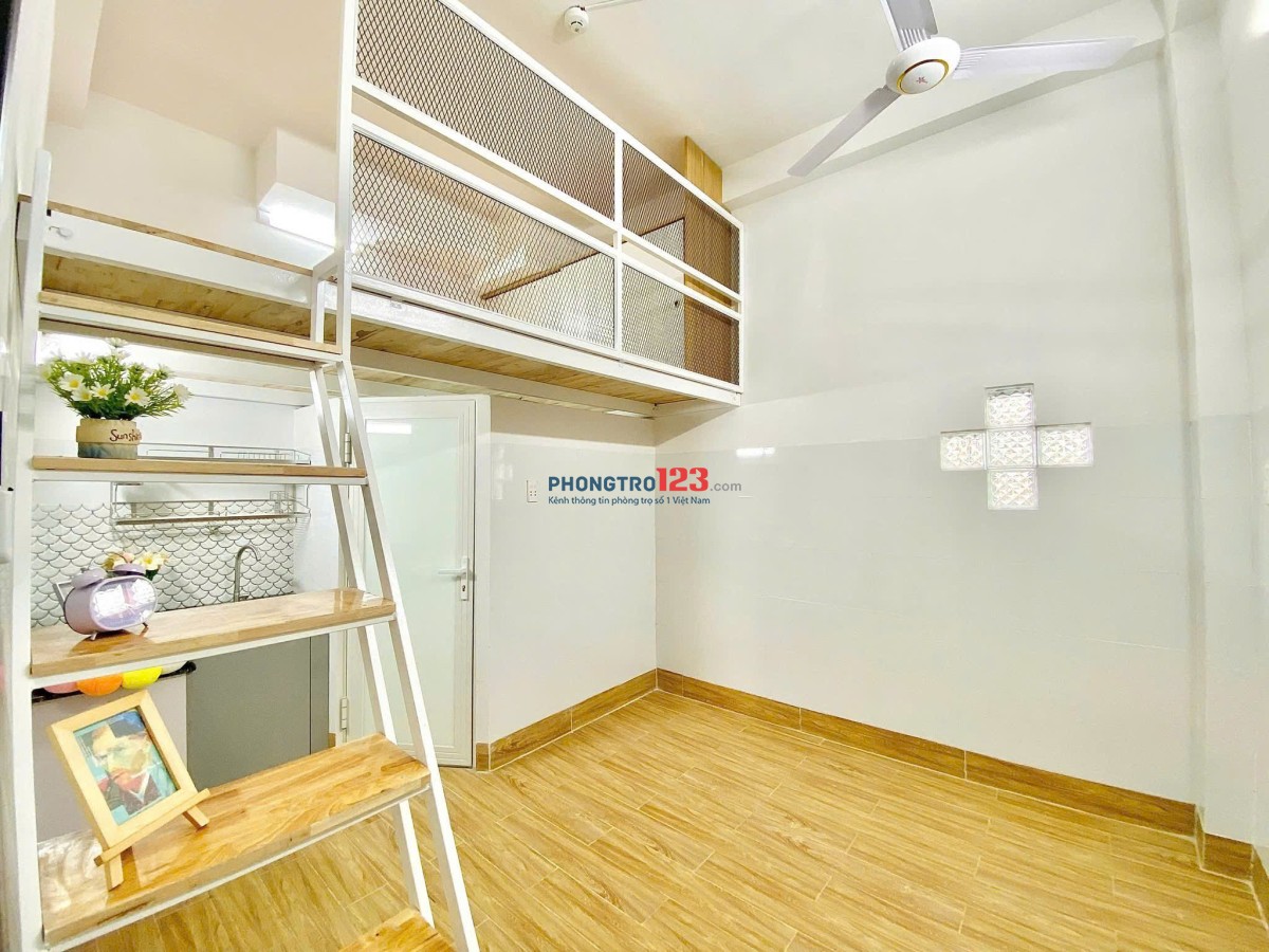 Duplex gác cao 3,8tr ngay Ngã Tư Bốn Xã - Phan Anh gác cao sẵn máy lạnh
