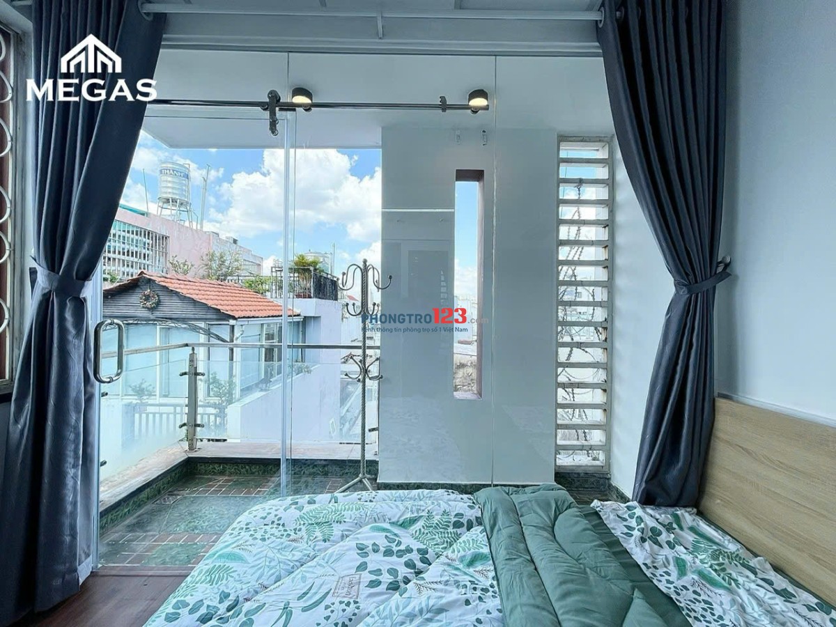 Cho thuê phòng ban công full nội thất gần nhà thờ tân định - công viên lê văn tám - cầu bông