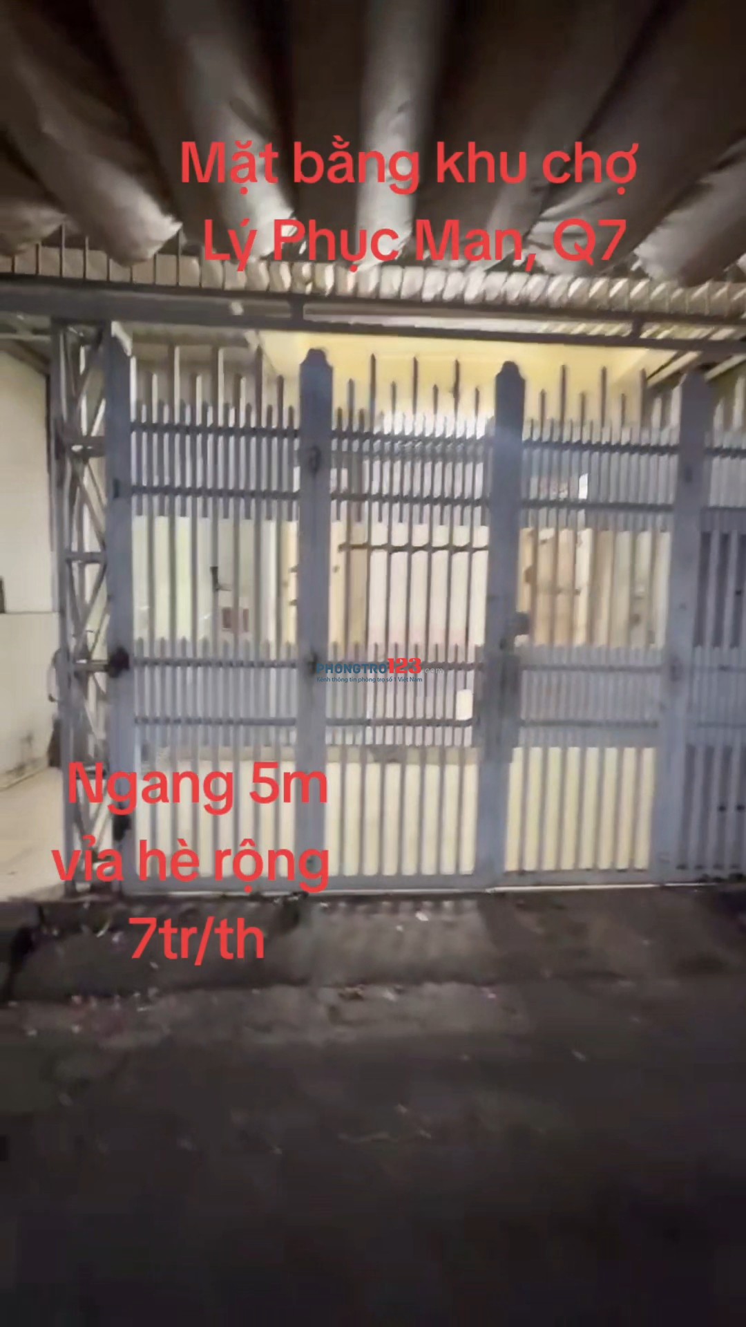 MẶT BẰNG ĐẸP, NGANG 5, VỈA HÈ RỘNG, KHU CHỢ LÝ PHỤC MAN Q7, CÓ CHỖ Ở LẠI, WC RIÊNG, GẦN TRƯỜNG HỌC