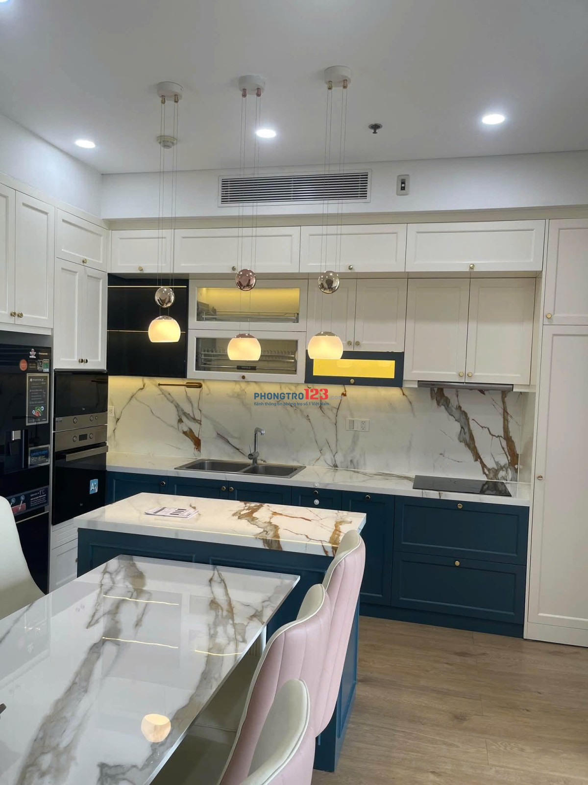 The Manor 2-Nguyễn Hữu Cảnh, 2PN 76m2 Giá thuê 17.5 tr/th full nội thất.