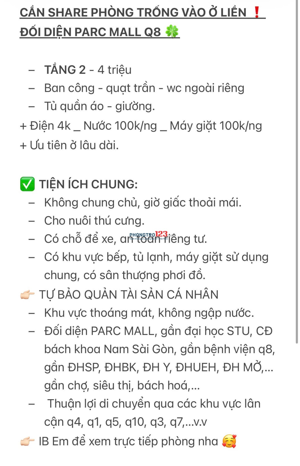 [4Triệu] Cho thuê PHÒNG nhà MT Trần Thị Nơi, Quận 8. (35m2), Nuôi đc Thú Cưng, Balcon
