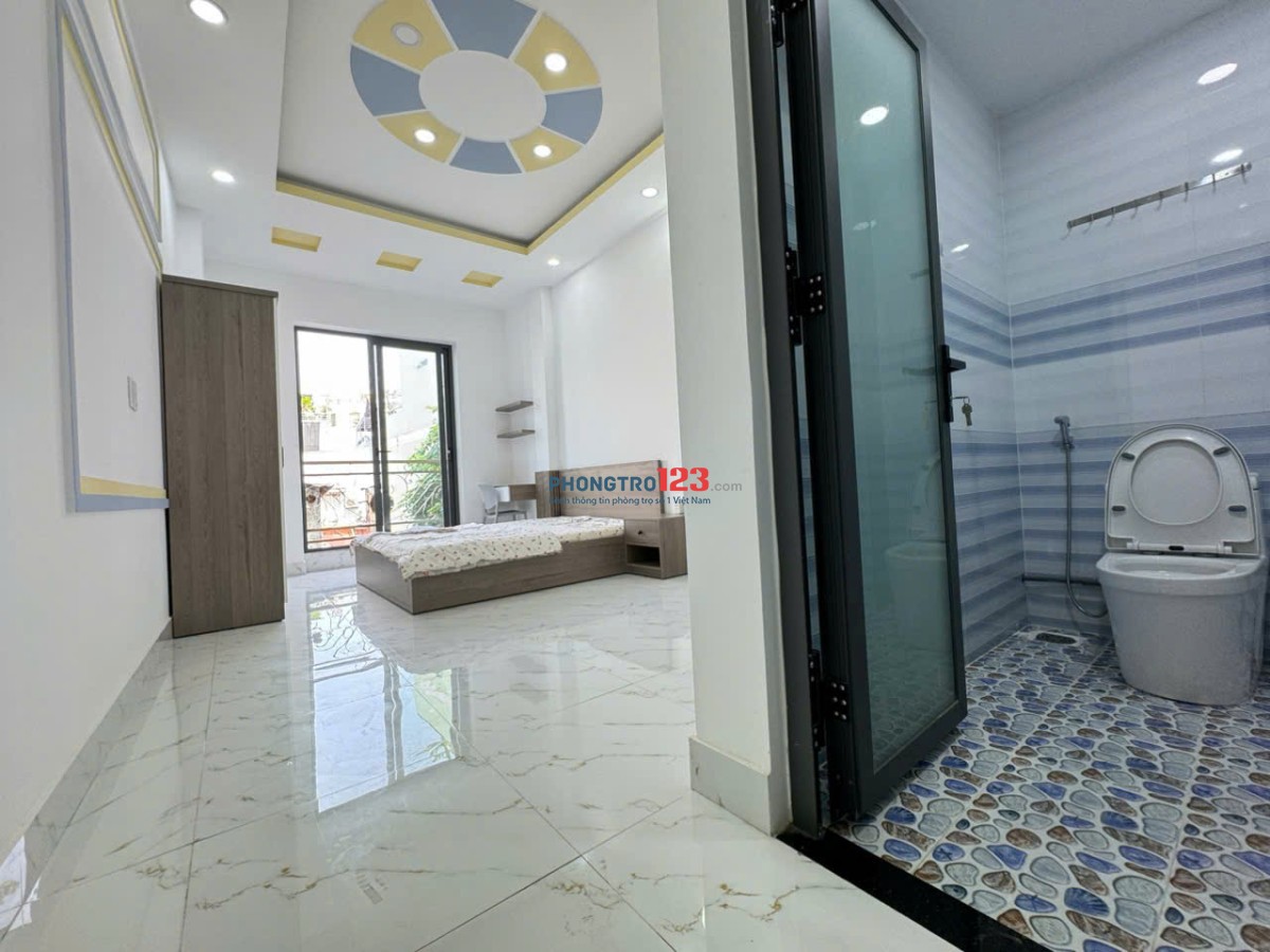 Cho thuê phòng rộng, ban công thoáng, full nội thất – Lê Quang Định, Bình Thạnh, gần Bà Chiểu, Q1