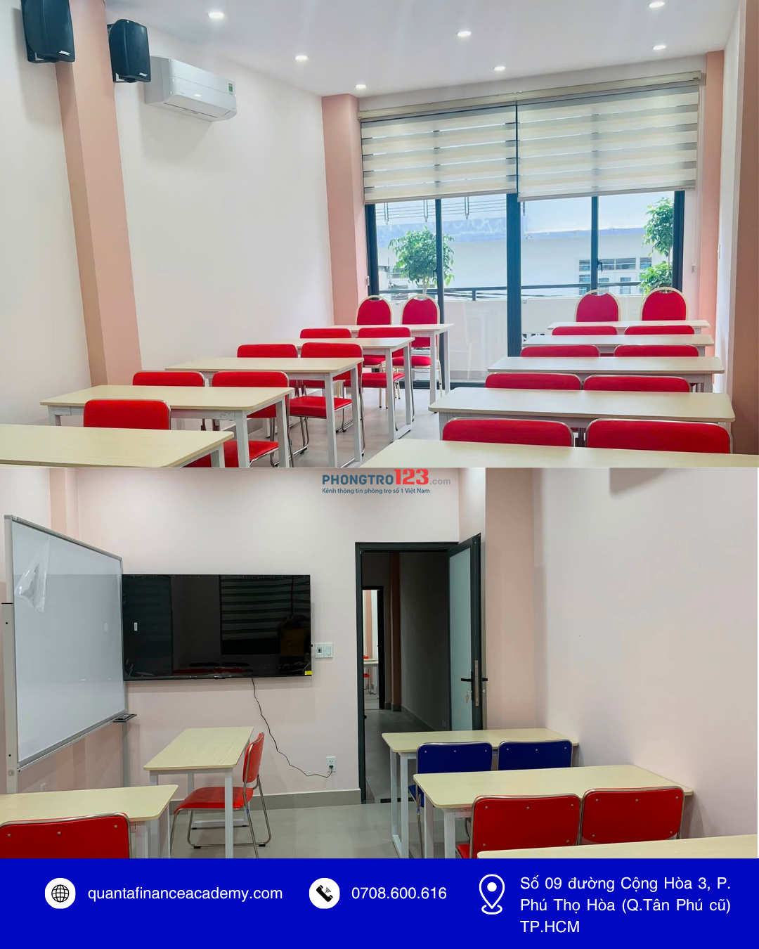 Cho thuê phòng học/văn phòng 20-30m2 ngay quận Tân Phú, Tân Bình mới giá ưu đãi