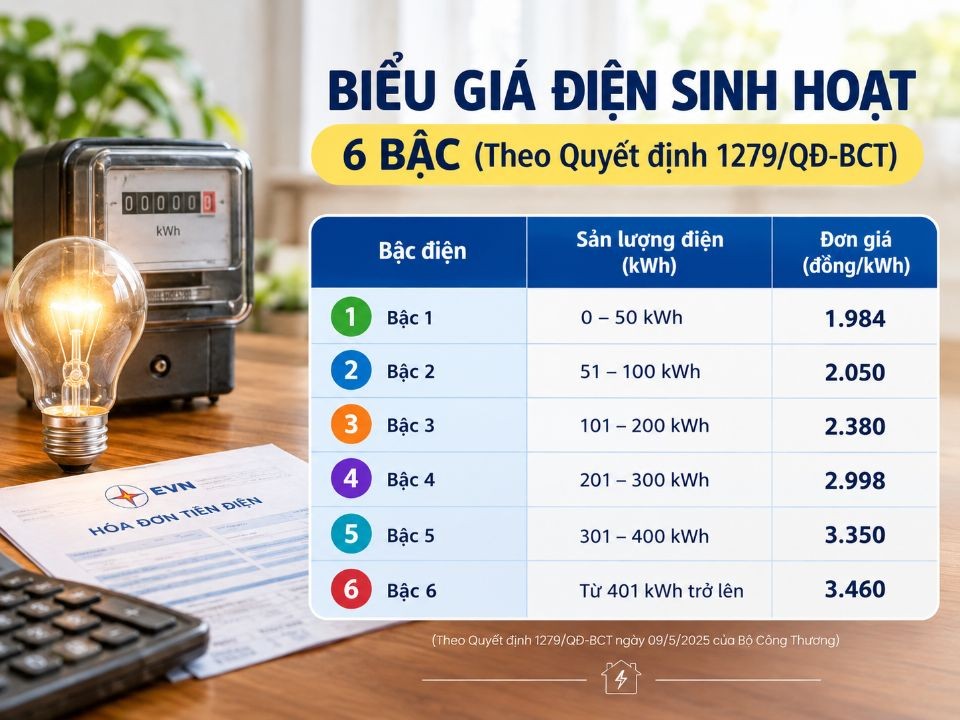 Bảng 3.1 - Biểu giá điện sinh hoạt phòng trọ